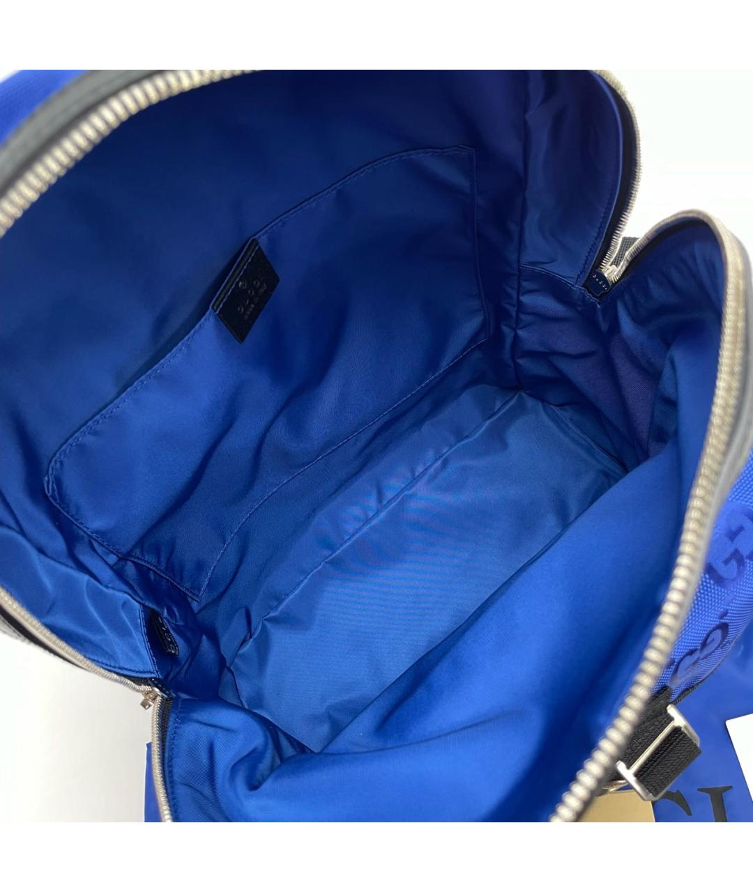 GUCCI Синий кожаный рюкзак, фото 6