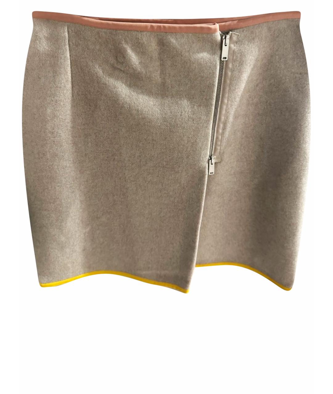 STELLA MCCARTNEY Бежевая шерстяная юбка мини, фото 1