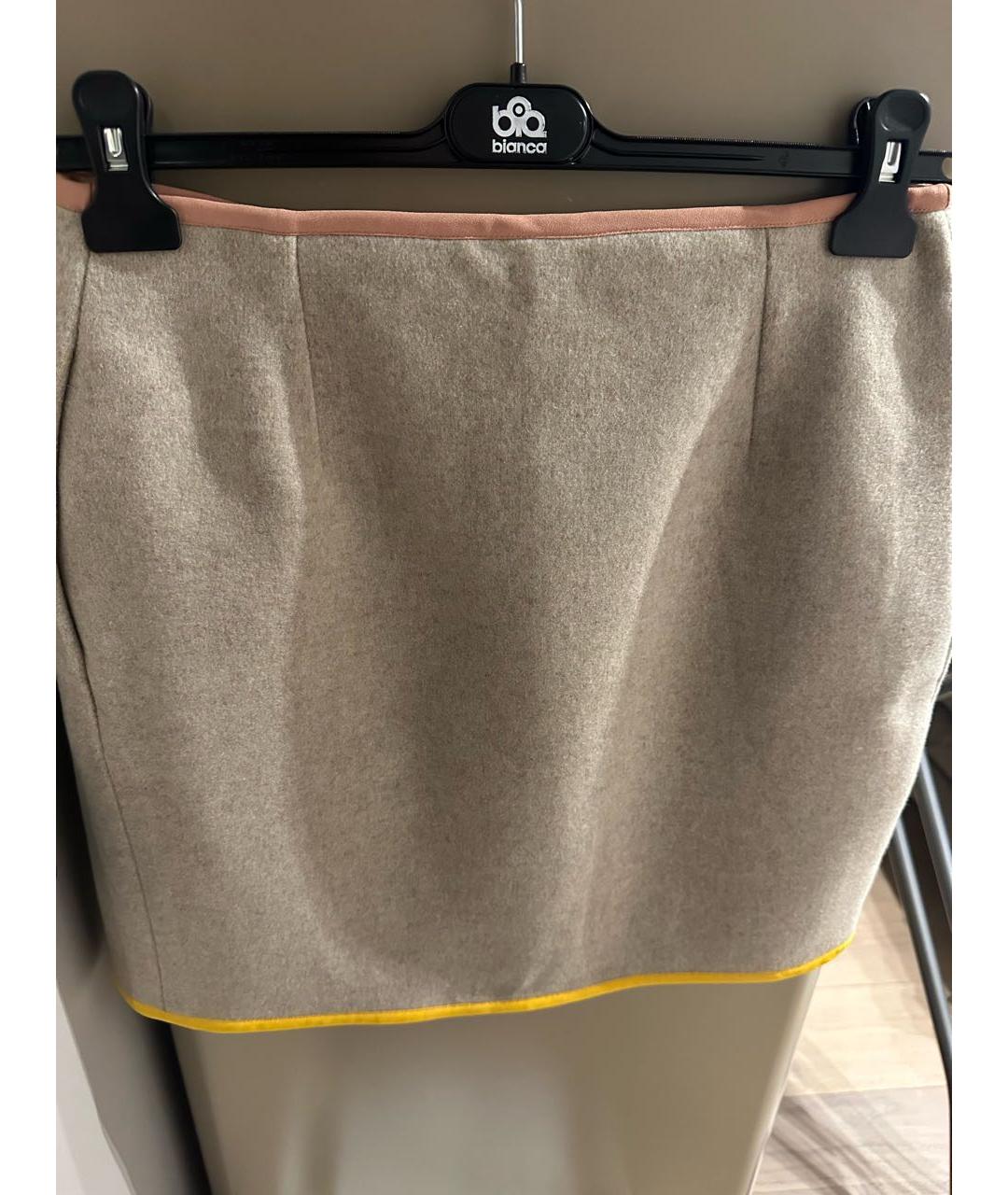 STELLA MCCARTNEY Бежевая шерстяная юбка мини, фото 2