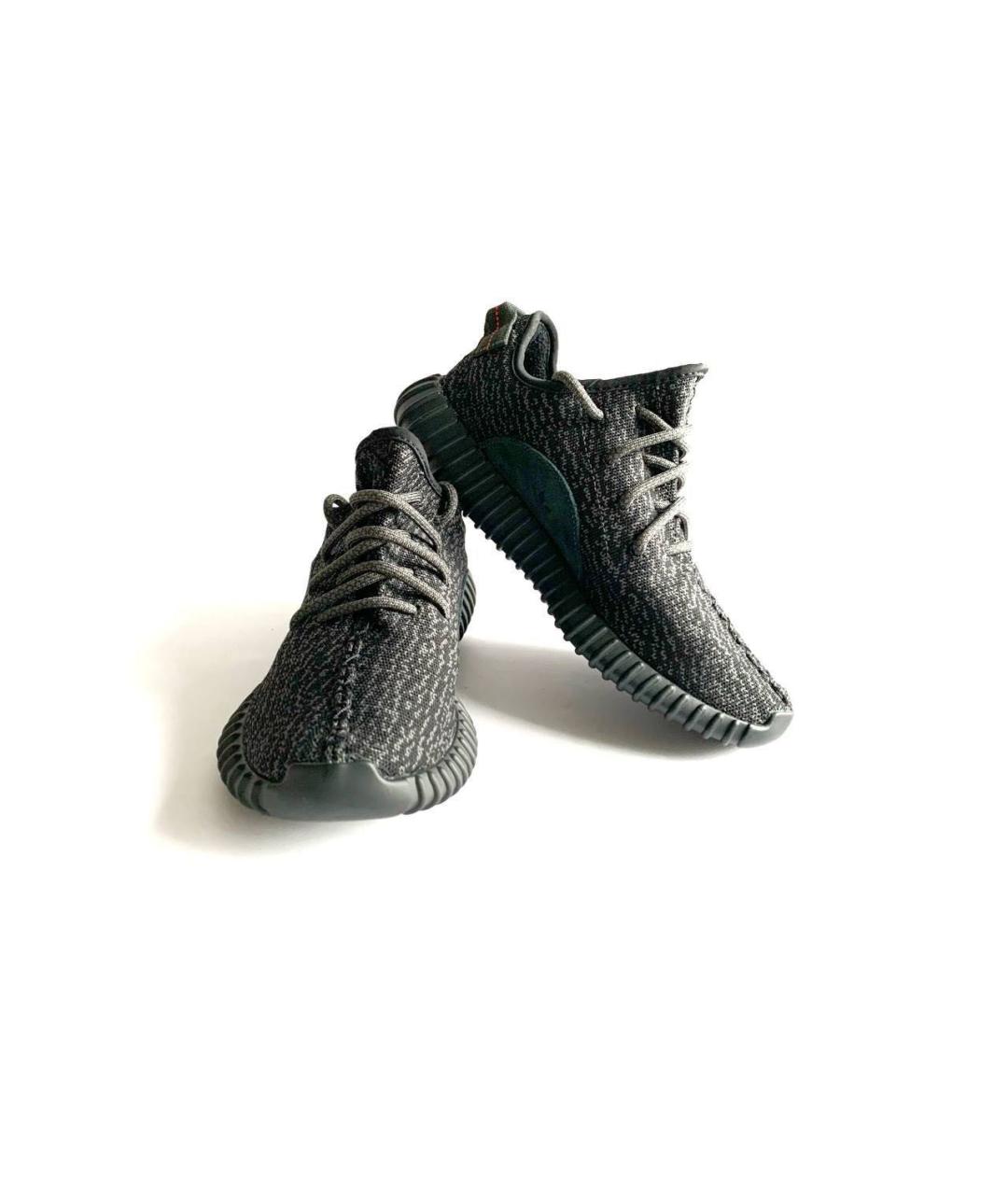 ADIDAS YEEZY Черные текстильные низкие кроссовки / кеды, фото 2