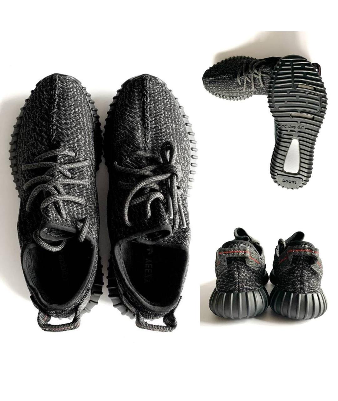 ADIDAS YEEZY Черные текстильные низкие кроссовки / кеды, фото 4