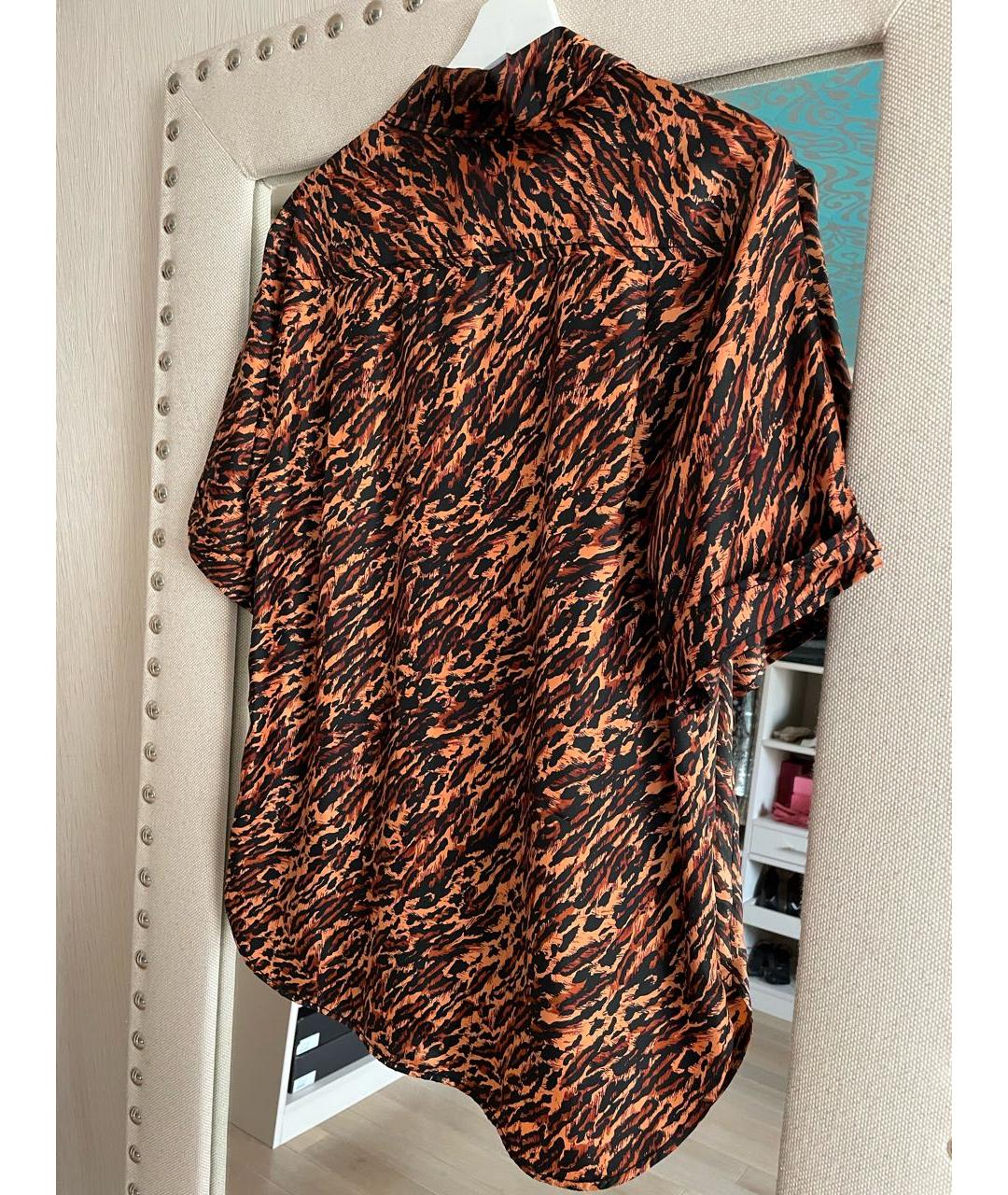 SANDRO Оранжевая шелковая блузы, фото 4