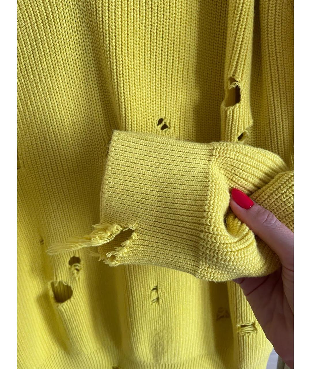 MSGM Желтый хлопковый джемпер / свитер, фото 3