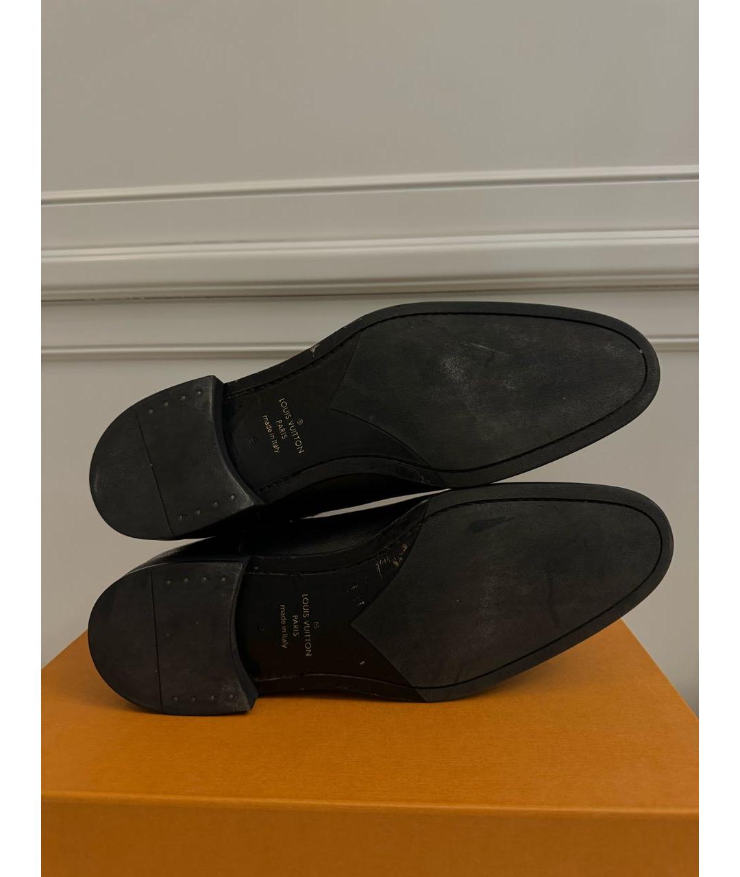 LOUIS VUITTON Черные кожаные высокие ботинки, фото 5