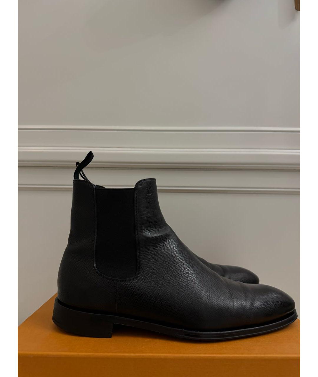 LOUIS VUITTON PRE-OWNED Черные кожаные высокие ботинки, фото 6