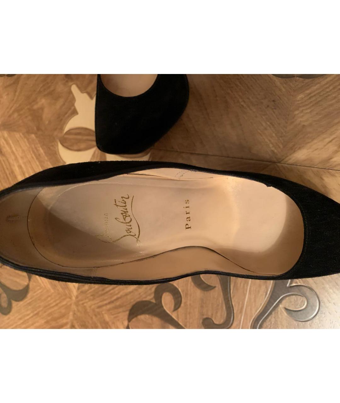 CHRISTIAN LOUBOUTIN Черные замшевые туфли, фото 7