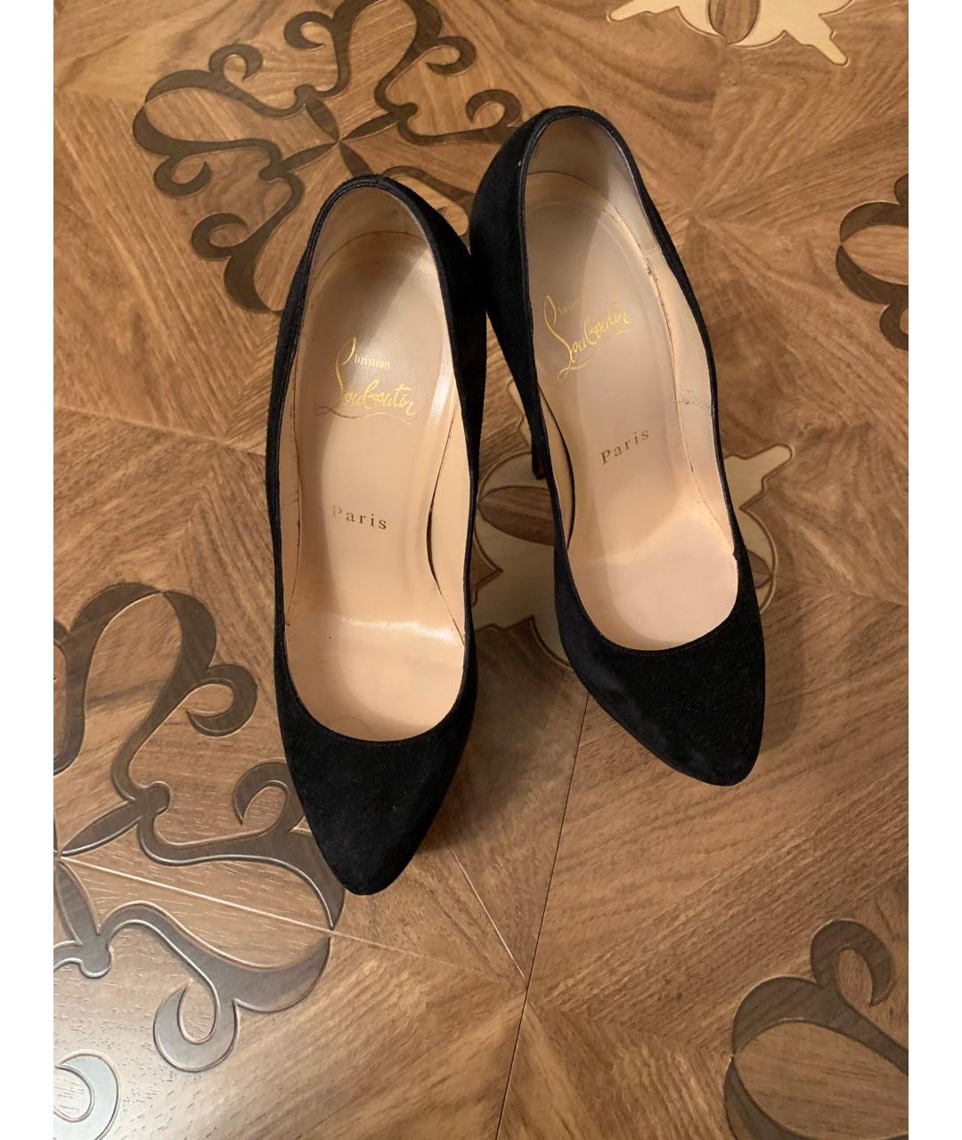 CHRISTIAN LOUBOUTIN Черные замшевые туфли, фото 2