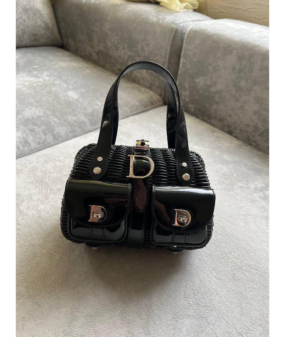 CHRISTIAN DIOR PRE-OWNED Черная кожаная сумка с короткими ручками, фото 9