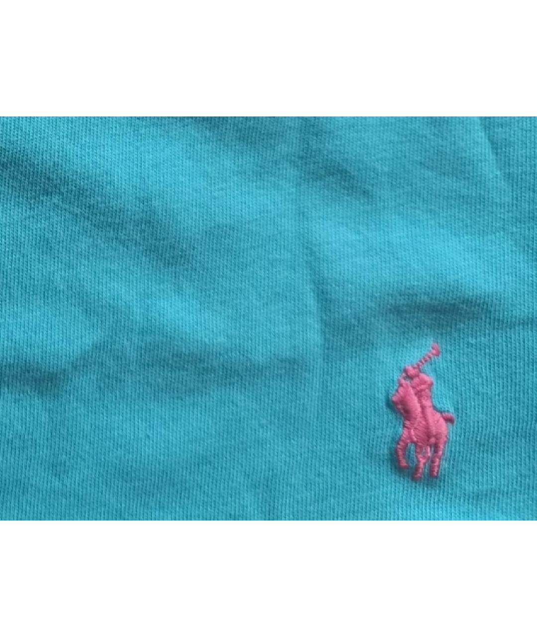 POLO RALPH LAUREN Голубая хлопковая футболка, фото 4