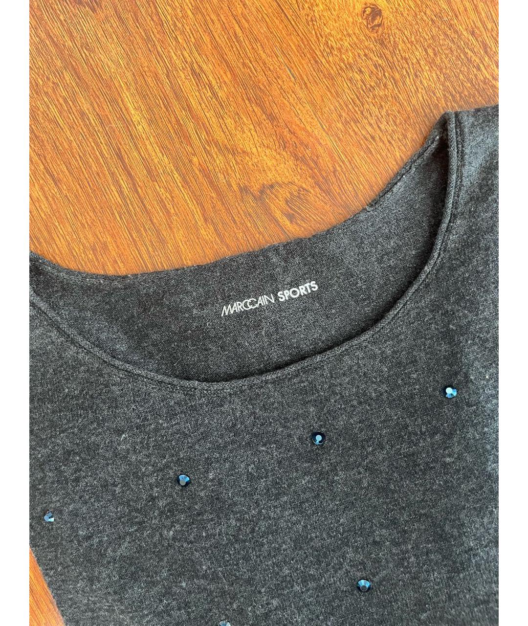 MARC CAIN Антрацитовый шерстяной джемпер / свитер, фото 3