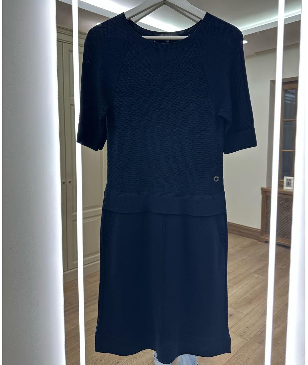 LORO PIANA Темно-синее шелковое повседневное платье, фото 5