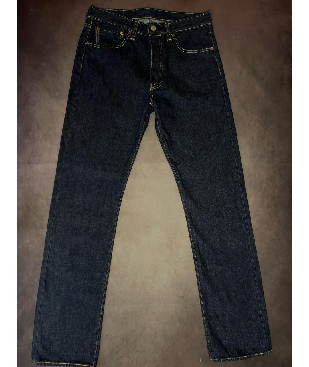 LEVI'S Синие хлопковые прямые джинсы, фото 3