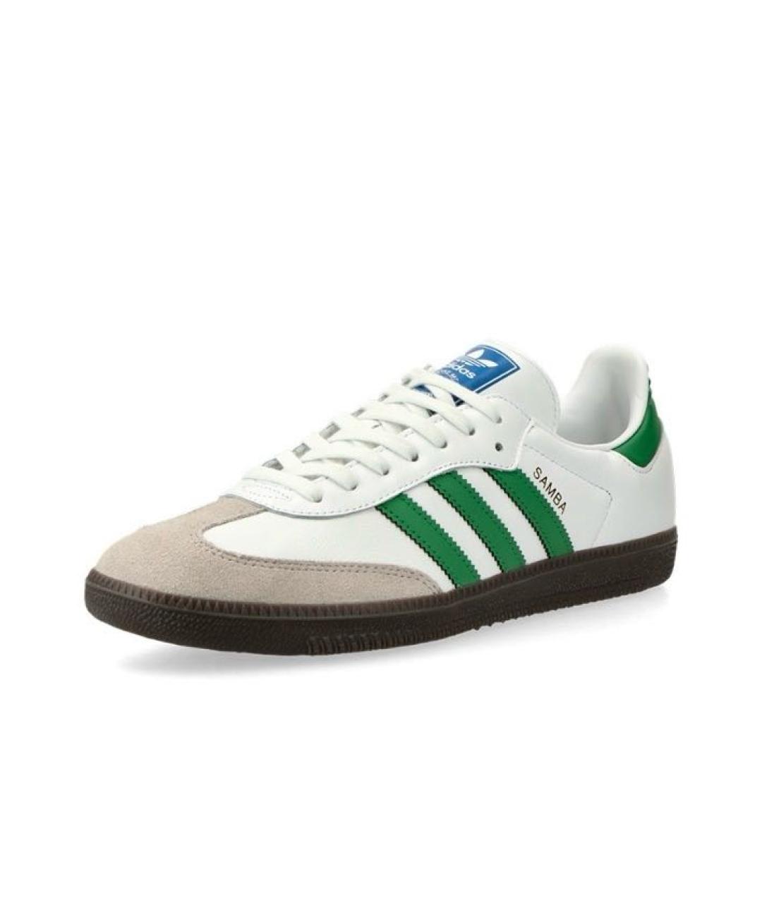 ADIDAS Зеленые кожаные низкие кроссовки / кеды, фото 3