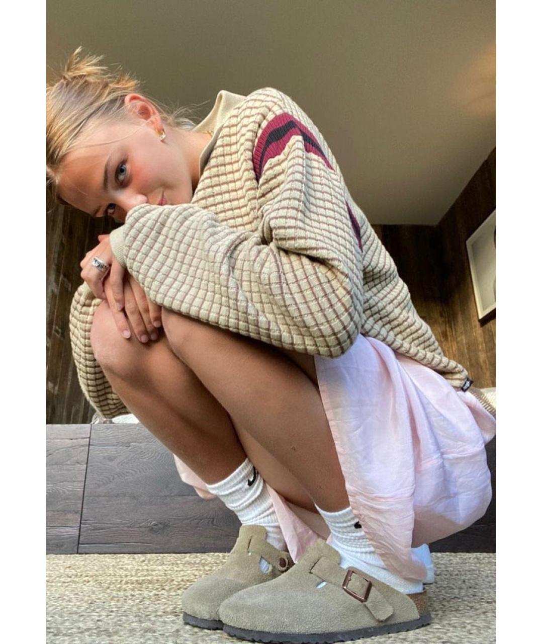 BIRKENSTOCK Хаки замшевые сабо, фото 4
