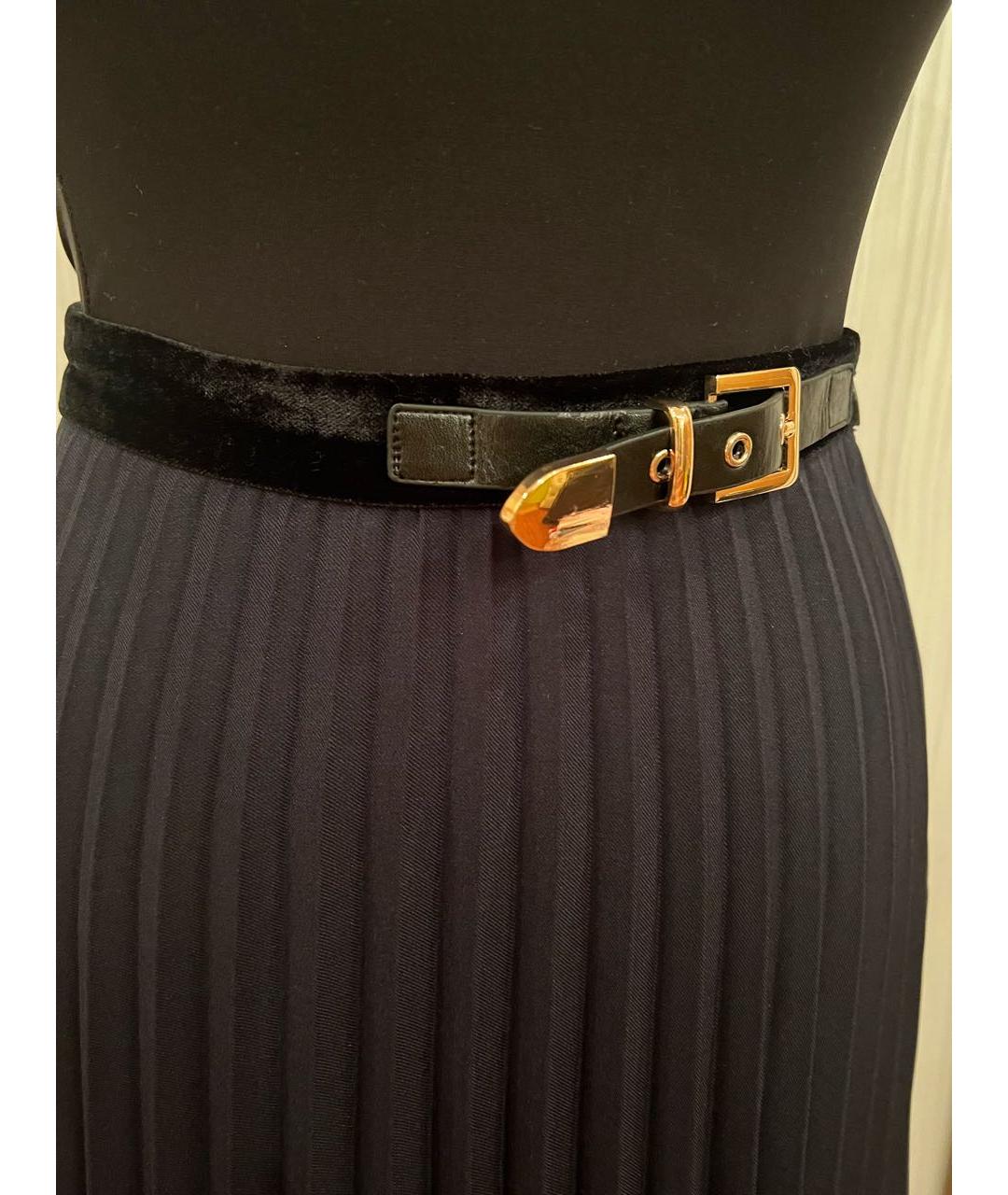 SANDRO Темно-синяя полиэстеровая юбка миди, фото 3