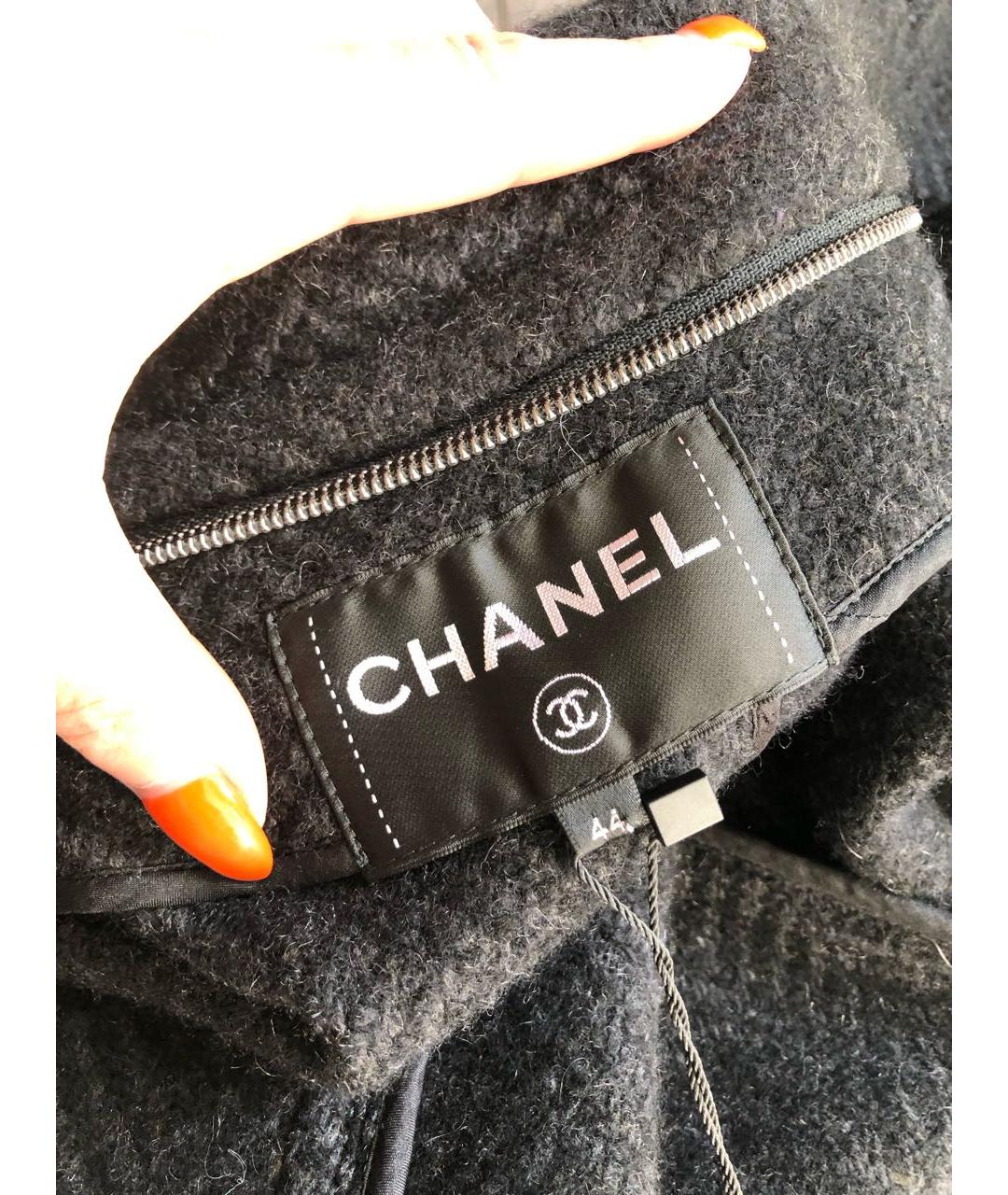 CHANEL Антрацитовое шерстяное пальто, фото 7