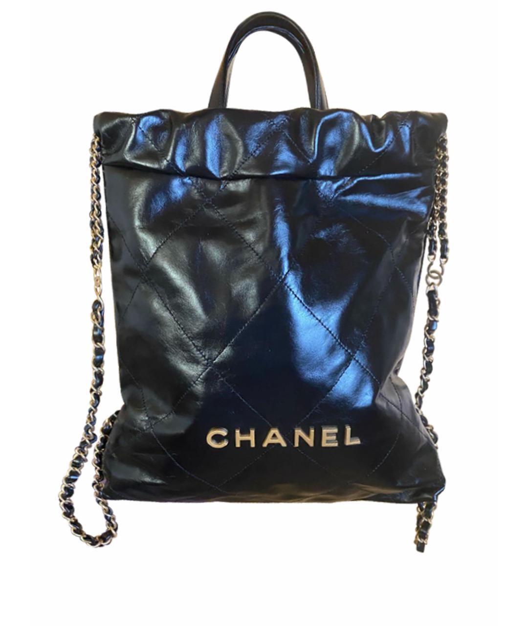 CHANEL PRE-OWNED Черный кожаный рюкзак, фото 1