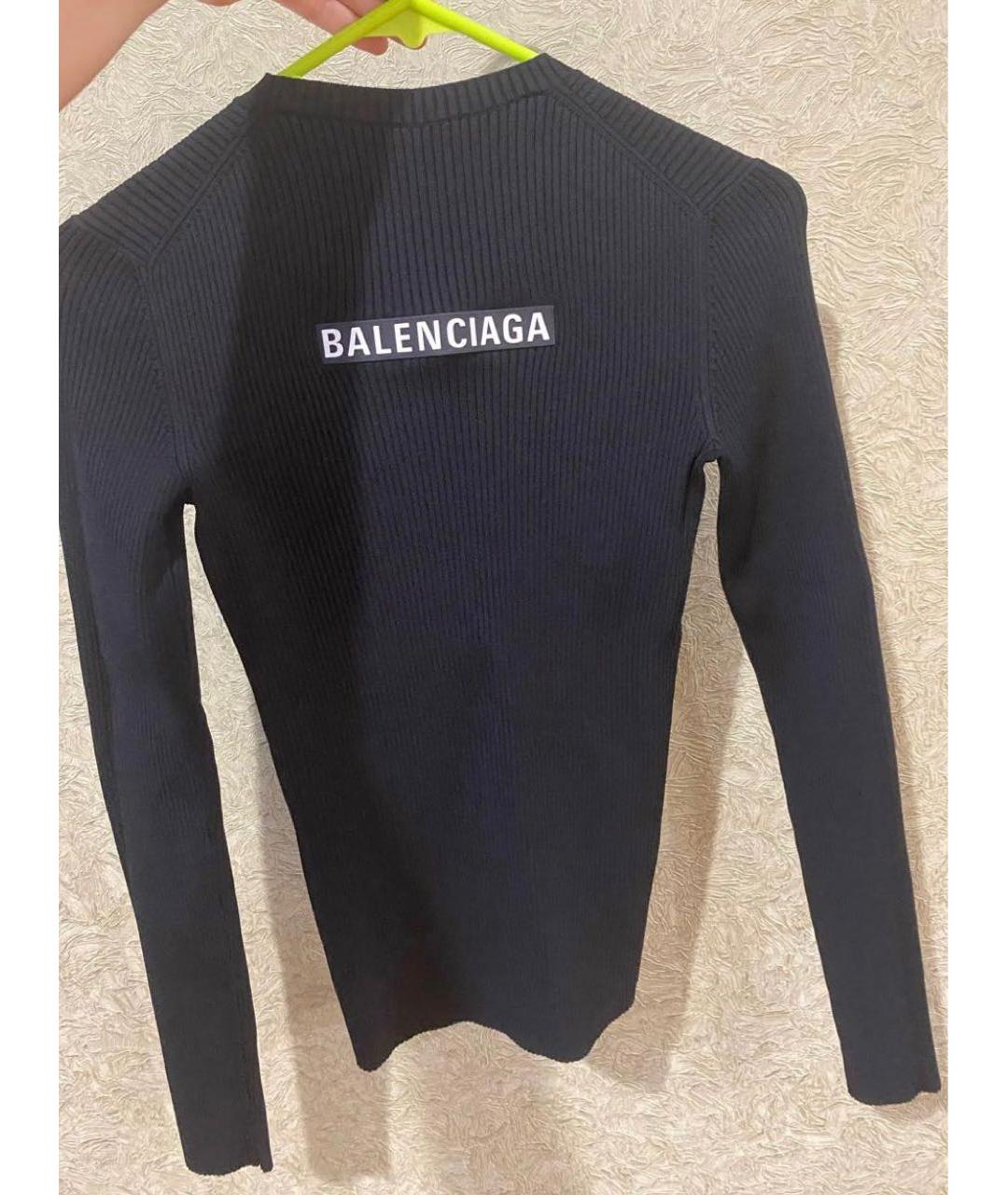BALENCIAGA Черный вискозный джемпер / свитер, фото 2