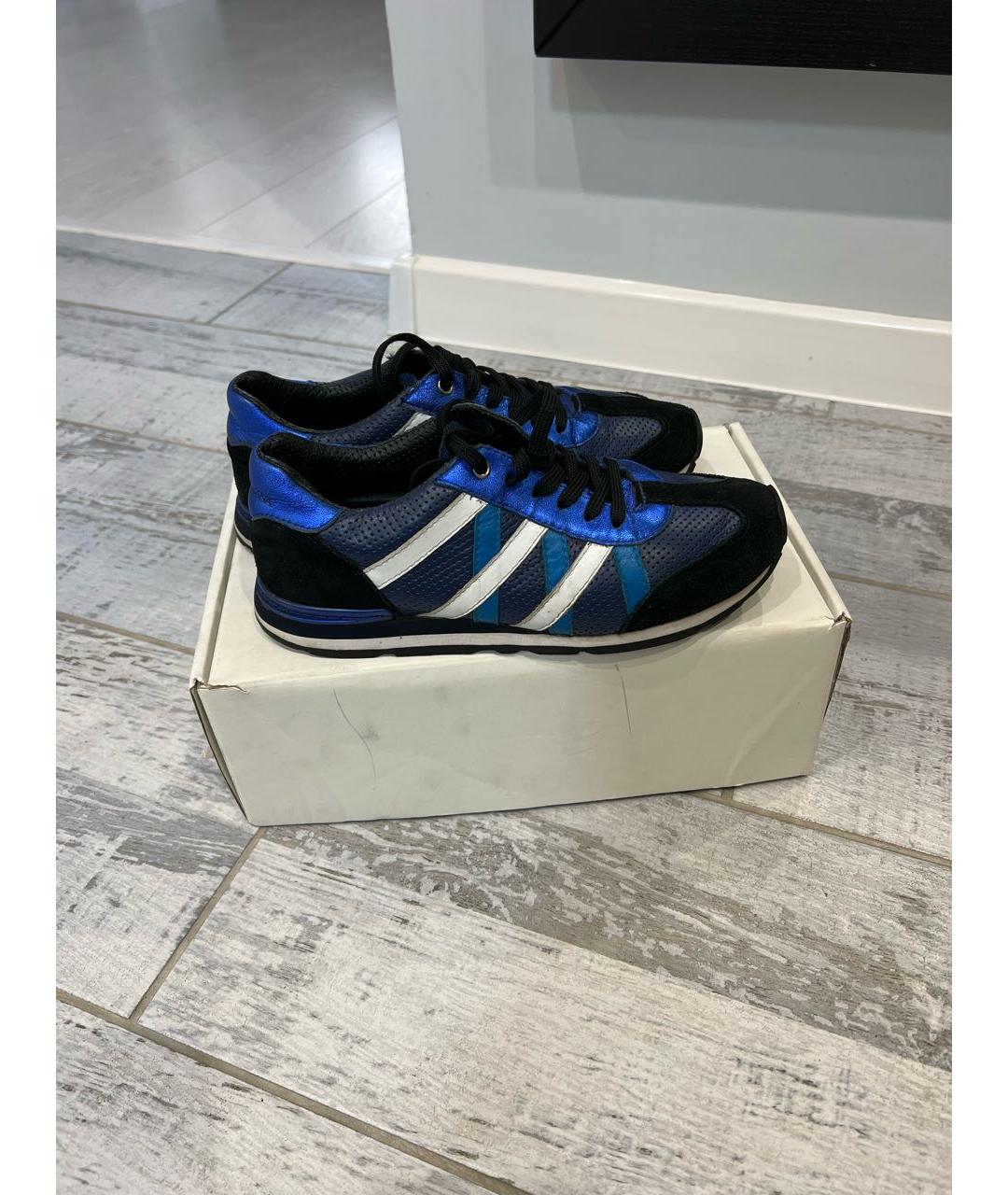 DOLCE&GABBANA Темно-синие замшевые кроссовки, фото 6