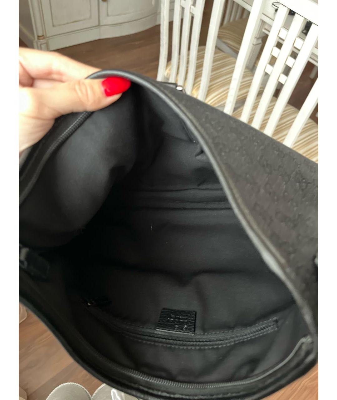 GUCCI Черная тканевая сумка с короткими ручками, фото 3