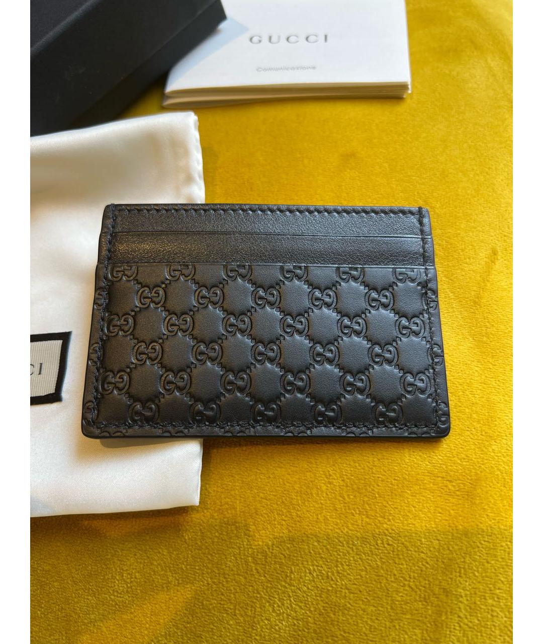 GUCCI Черный кожаный кардхолдер, фото 3
