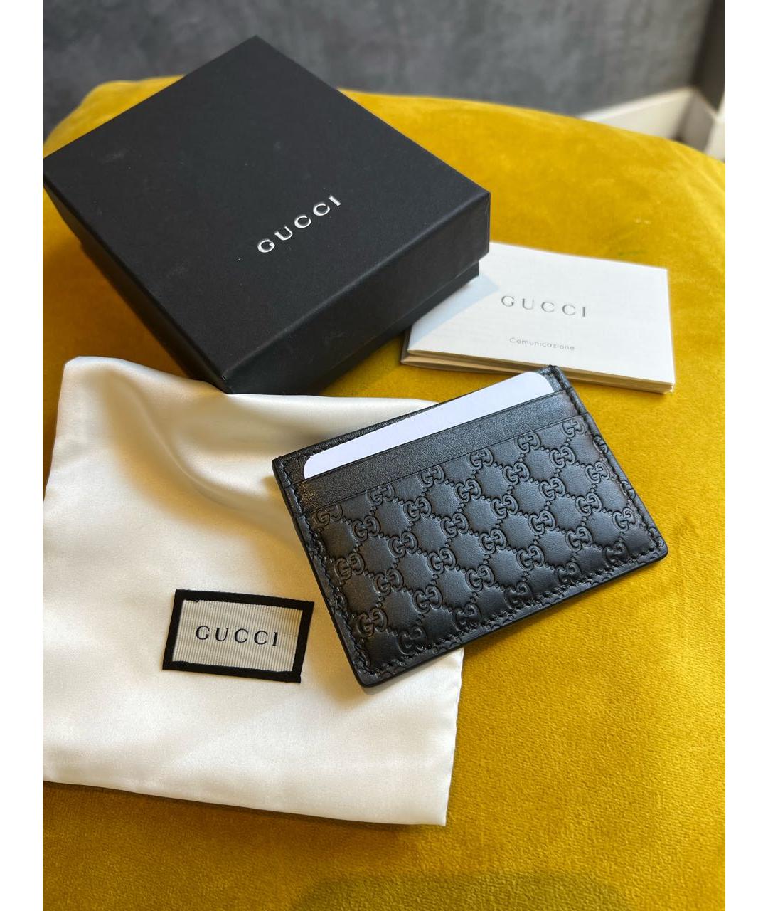 GUCCI Черный кожаный кардхолдер, фото 5