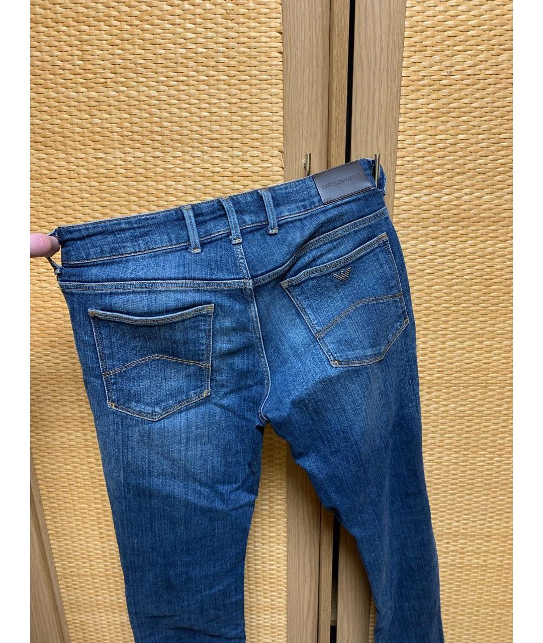 EMPORIO ARMANI Синие хлопковые детские джинсы, фото 3