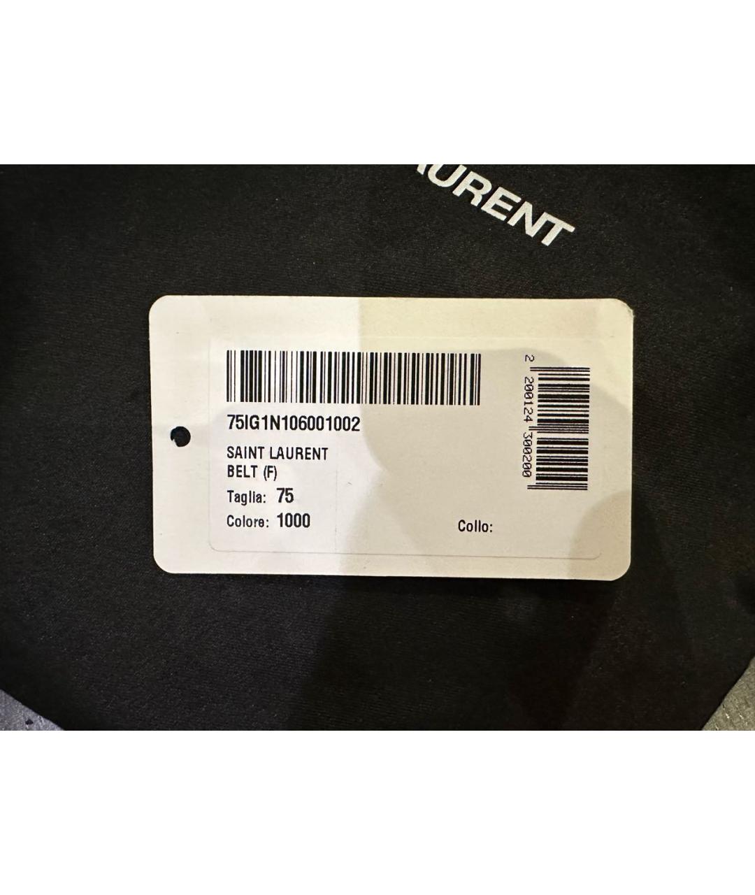 SAINT LAURENT Черный кожаный ремень, фото 5