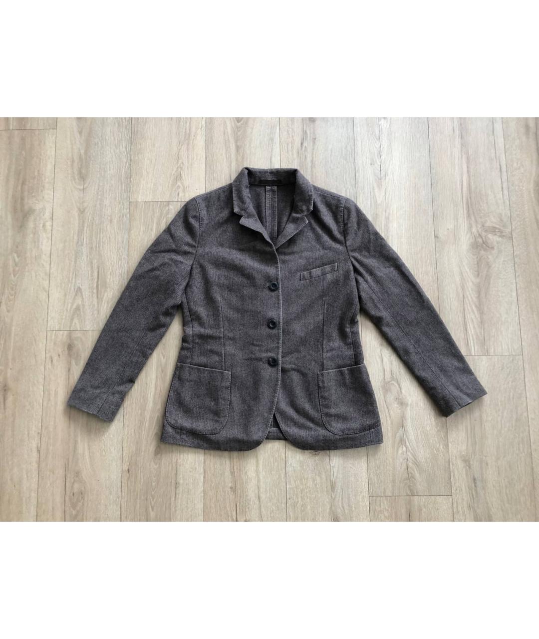 BOGLIOLI Серый хлопко-эластановый жакет/пиджак, фото 8