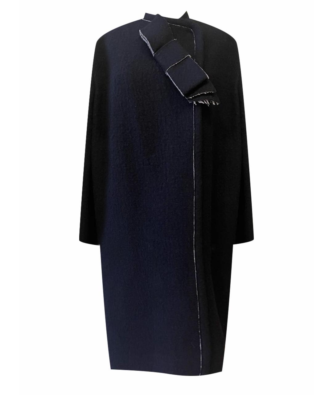 LANVIN Черное шерстяное пальто, фото 1