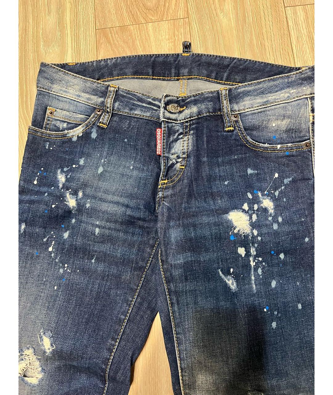 DSQUARED2 Синие хлопковые джинсы слим, фото 2