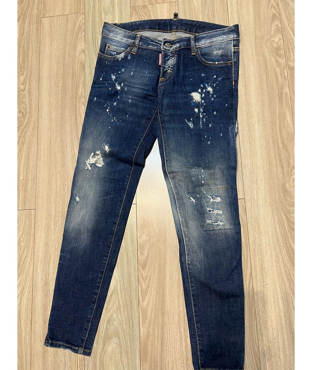 DSQUARED2 Синие хлопковые джинсы слим, фото 5