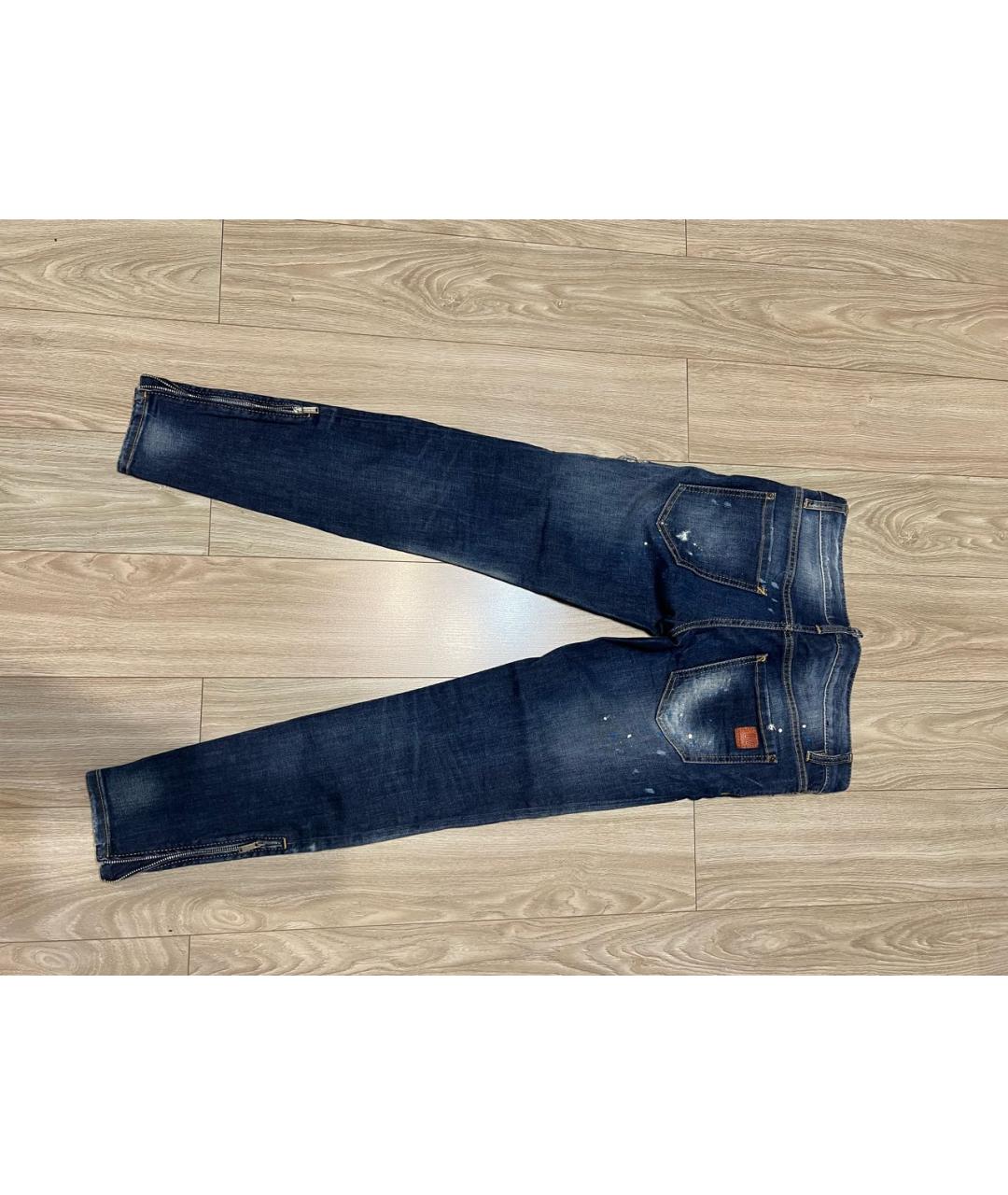 DSQUARED2 Синие хлопковые джинсы слим, фото 4