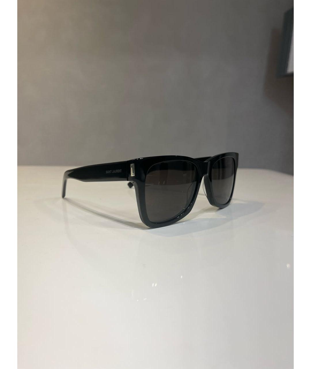 SAINT LAURENT Черные пластиковые солнцезащитные очки, фото 2