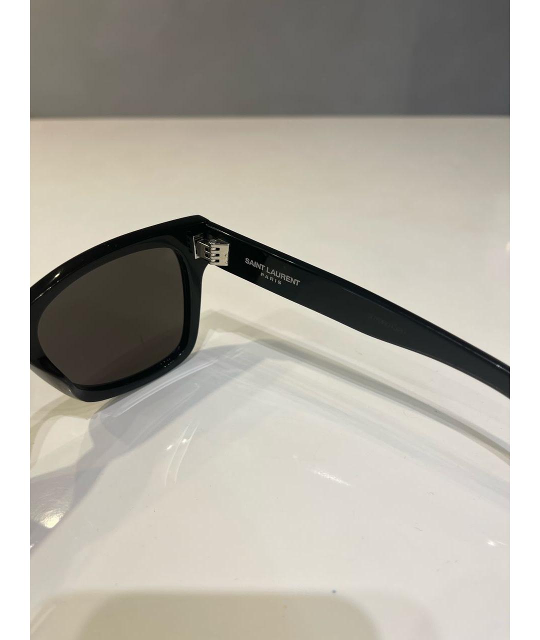 SAINT LAURENT Черные пластиковые солнцезащитные очки, фото 3