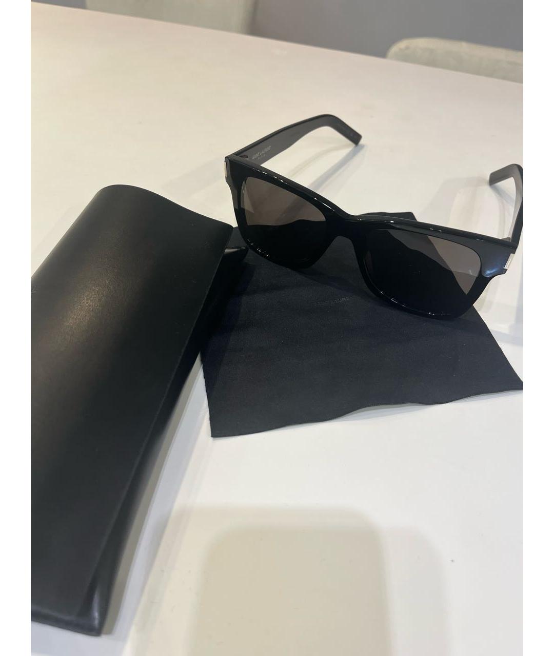 SAINT LAURENT Черные пластиковые солнцезащитные очки, фото 5