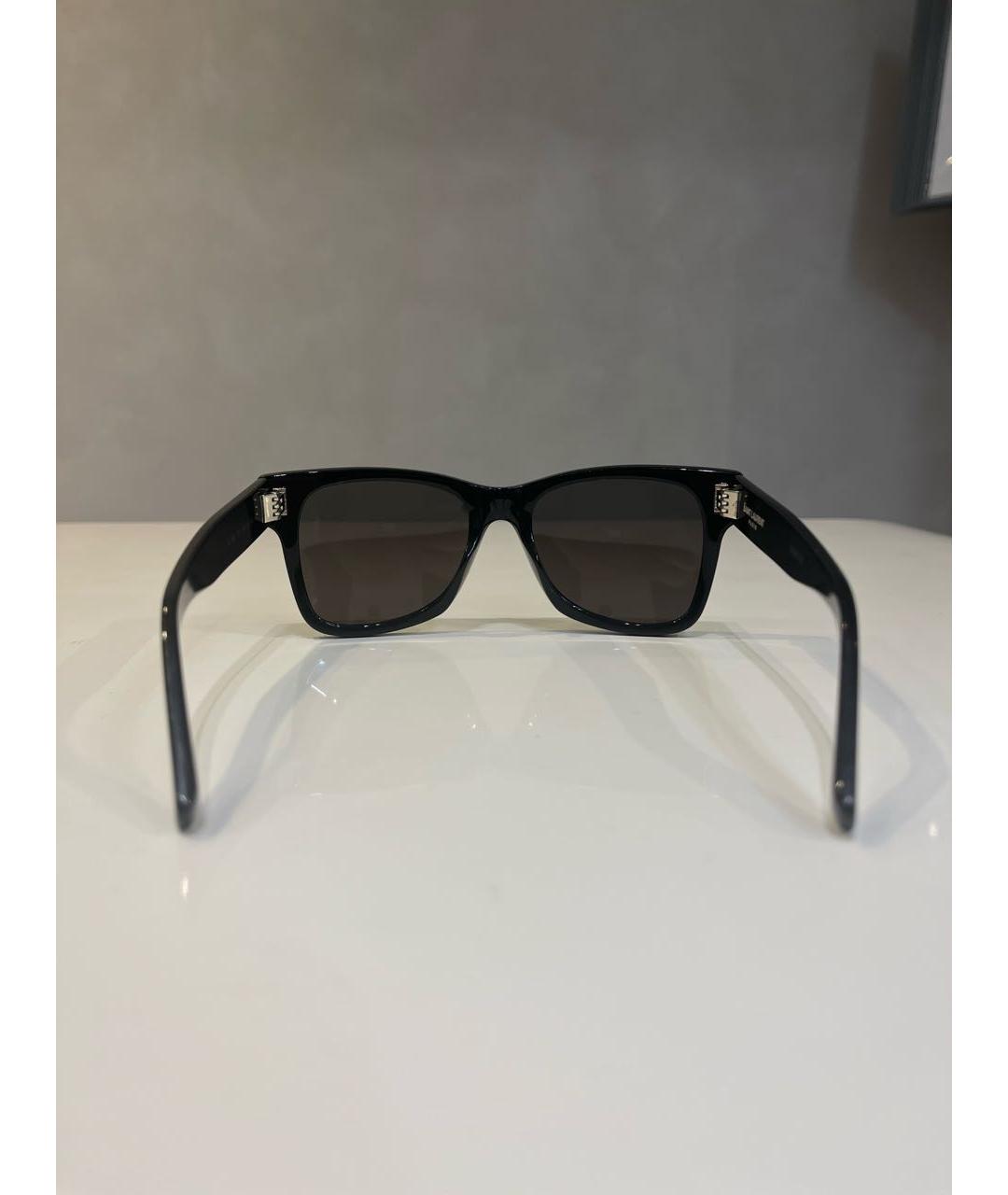 SAINT LAURENT Черные пластиковые солнцезащитные очки, фото 4