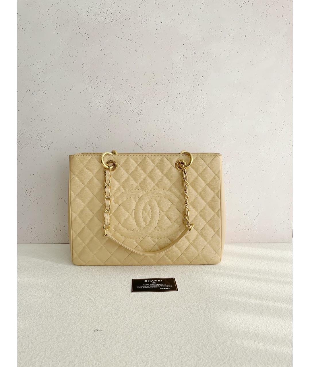 CHANEL Хаки кожаная сумка с короткими ручками, фото 7