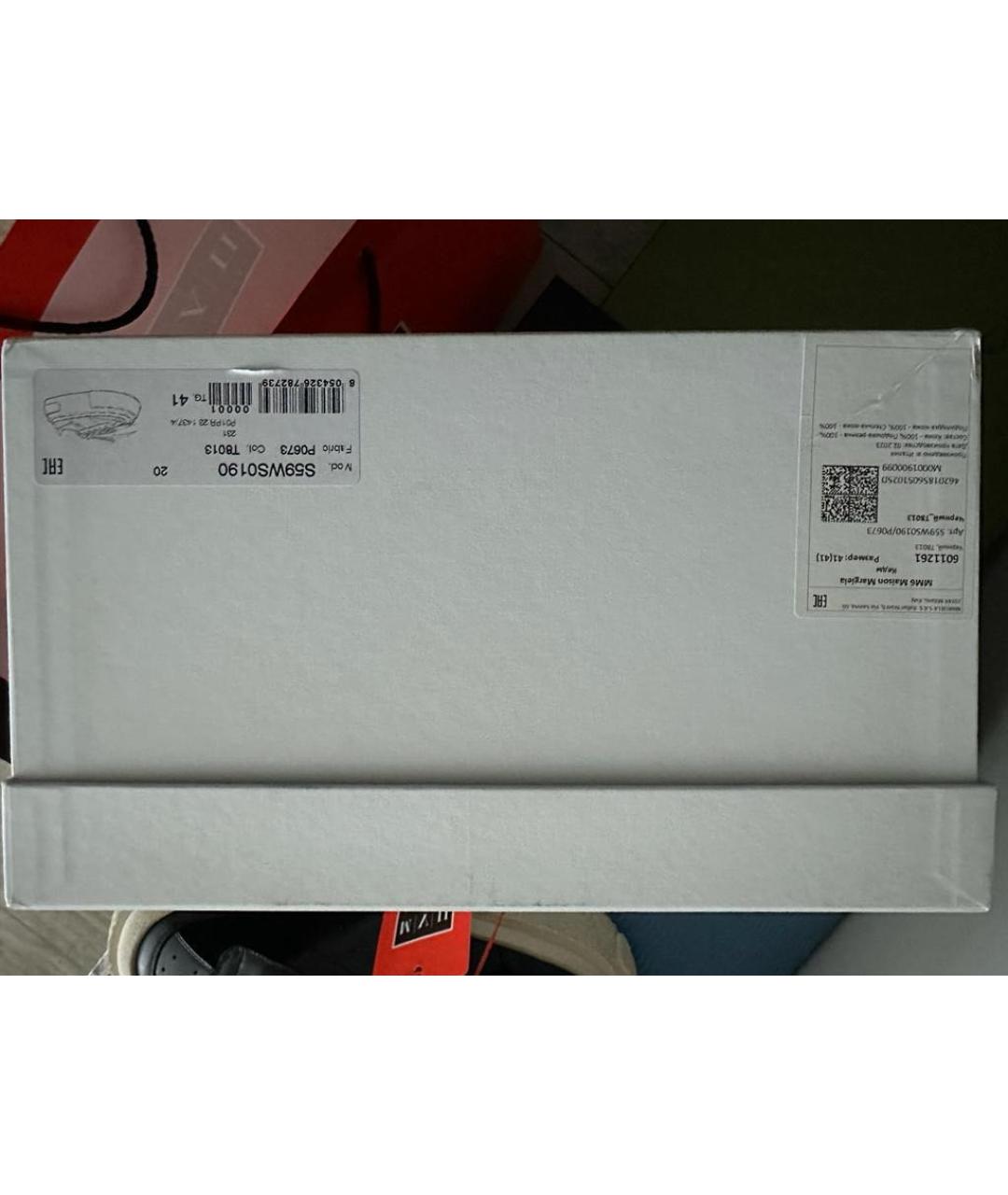 MM6 MAISON MARGIELA Черные кожаные низкие кроссовки / кеды, фото 5