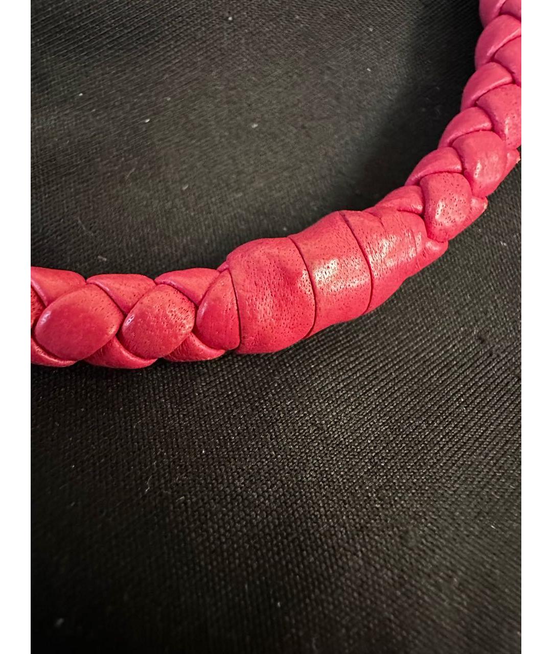 BOTTEGA VENETA Розовый кожаный браслет, фото 5