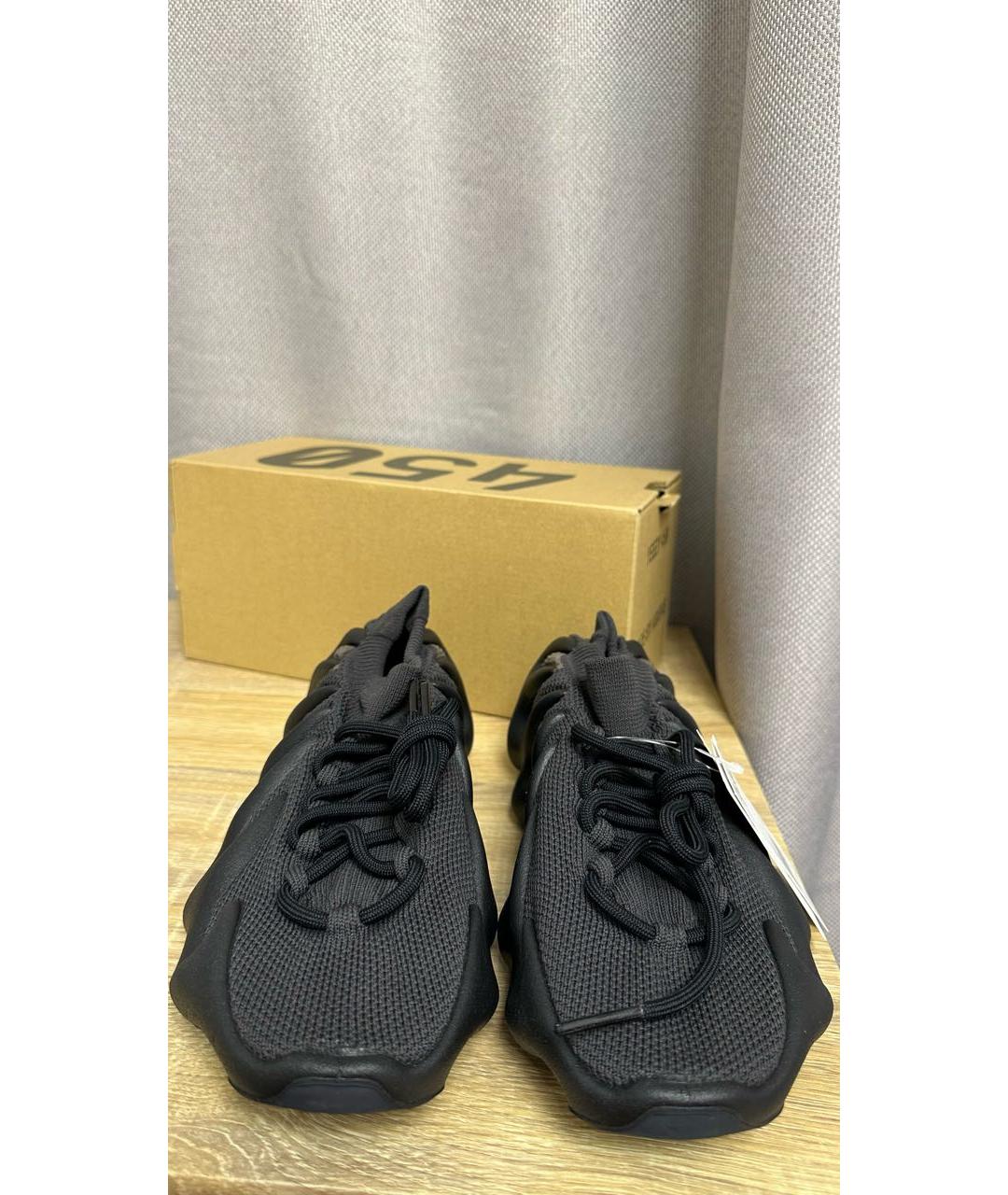 ADIDAS YEEZY Черные текстильные низкие кроссовки / кеды, фото 2
