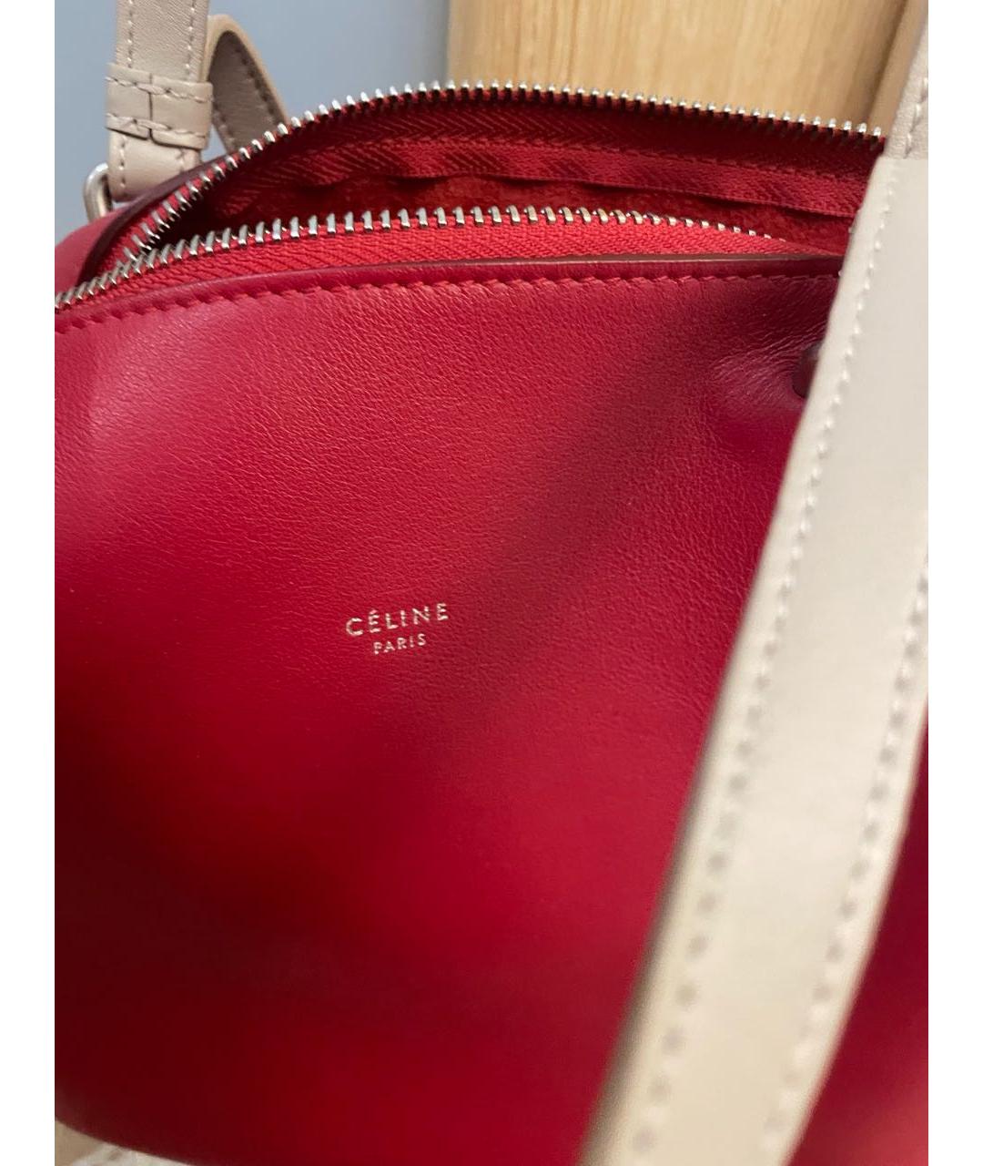 CELINE PRE-OWNED Красная кожаная сумка через плечо, фото 4