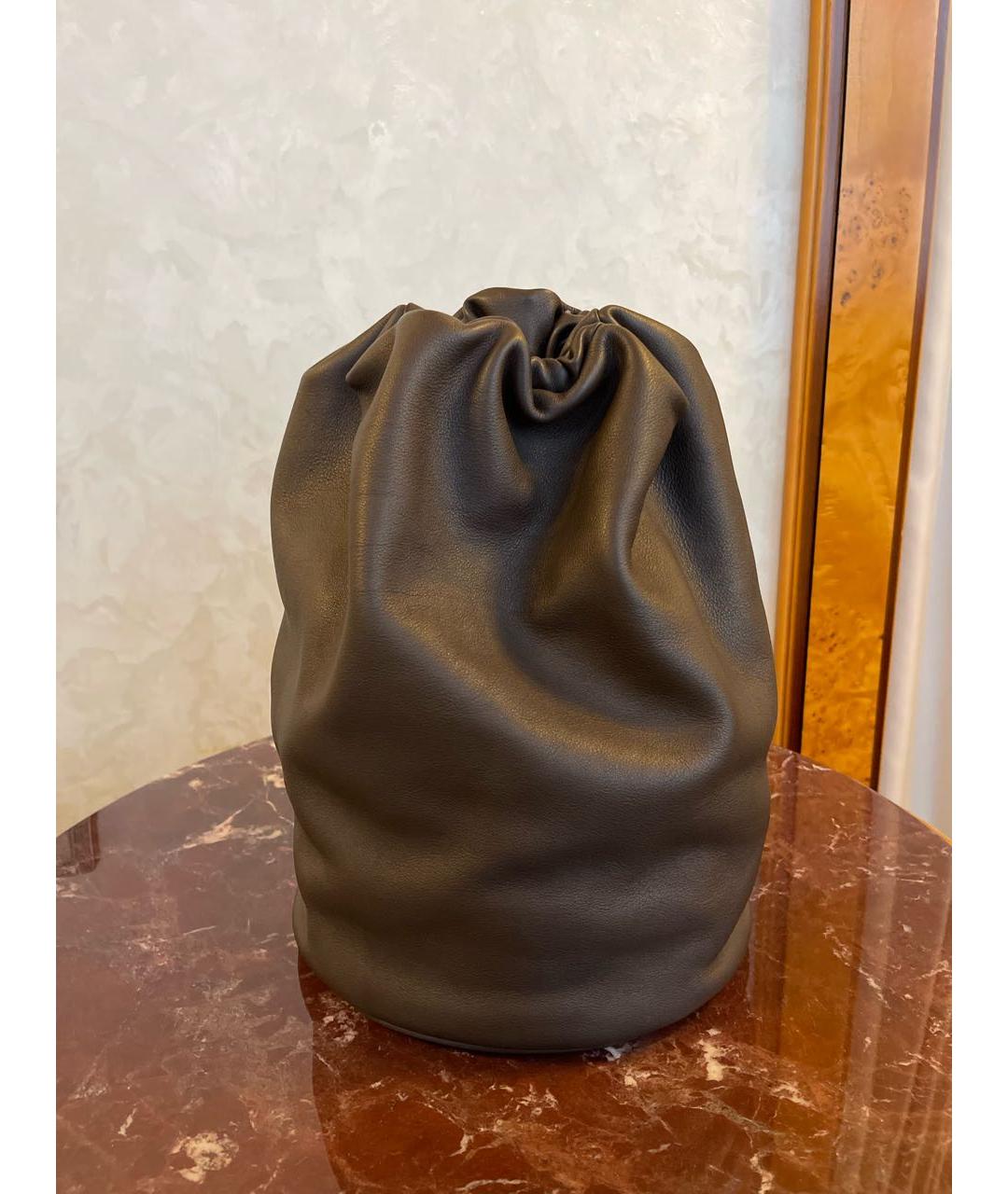 THE ROW Коричневый кожаный рюкзак, фото 9