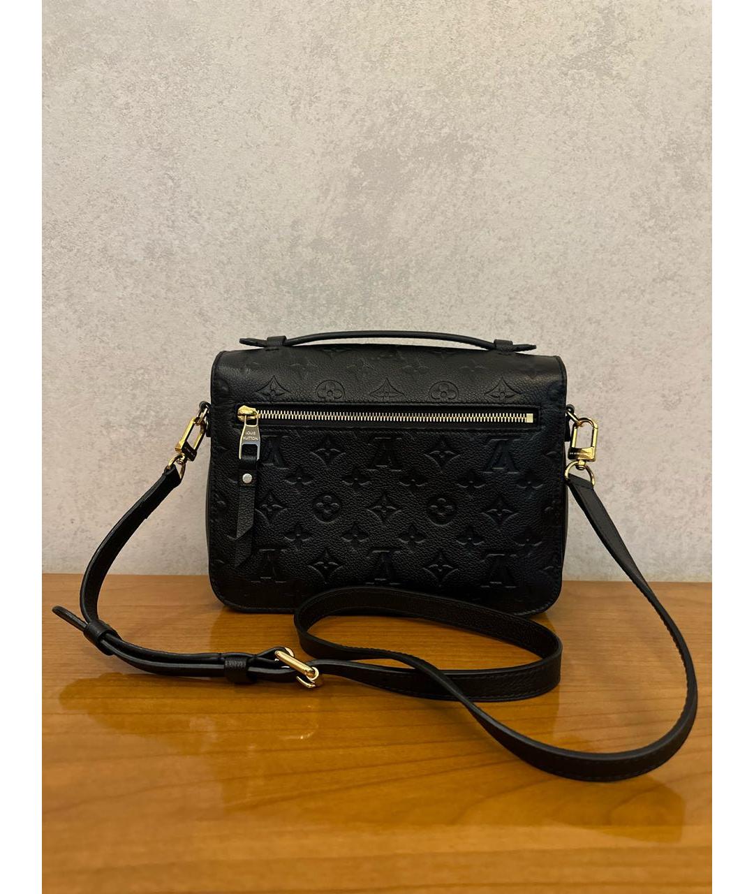 LOUIS VUITTON Черная кожаная сумка через плечо, фото 3
