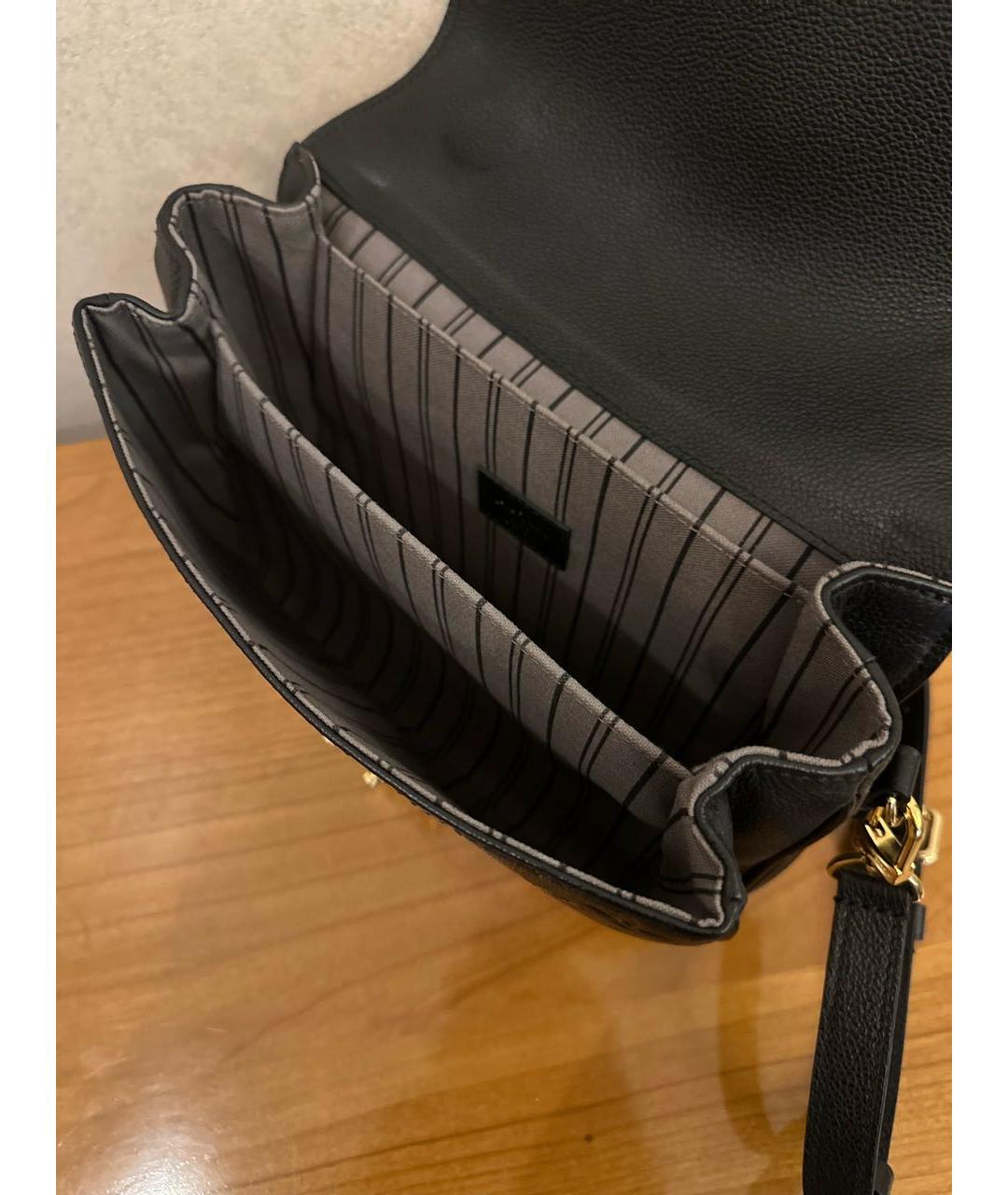 LOUIS VUITTON Черная кожаная сумка через плечо, фото 4