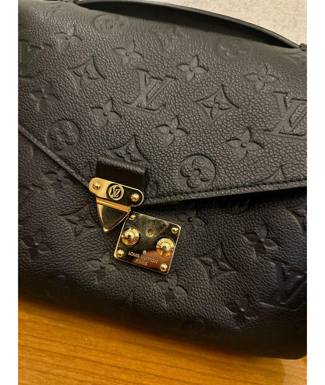 LOUIS VUITTON Черная кожаная сумка через плечо, фото 7
