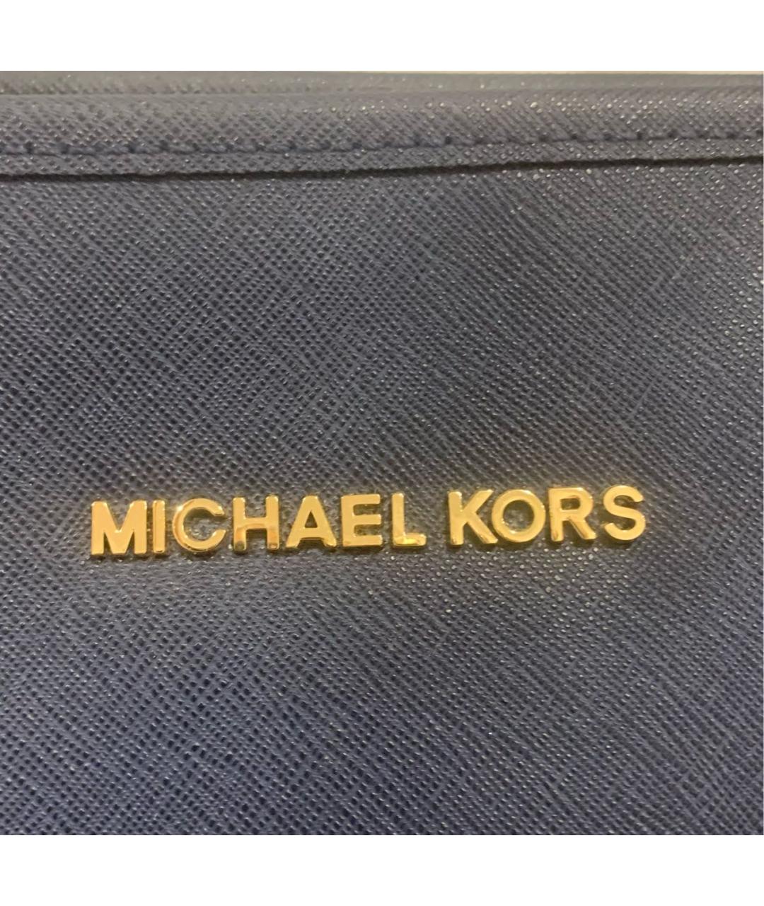 MICHAEL KORS Темно-синяя кожаная сумка через плечо, фото 6