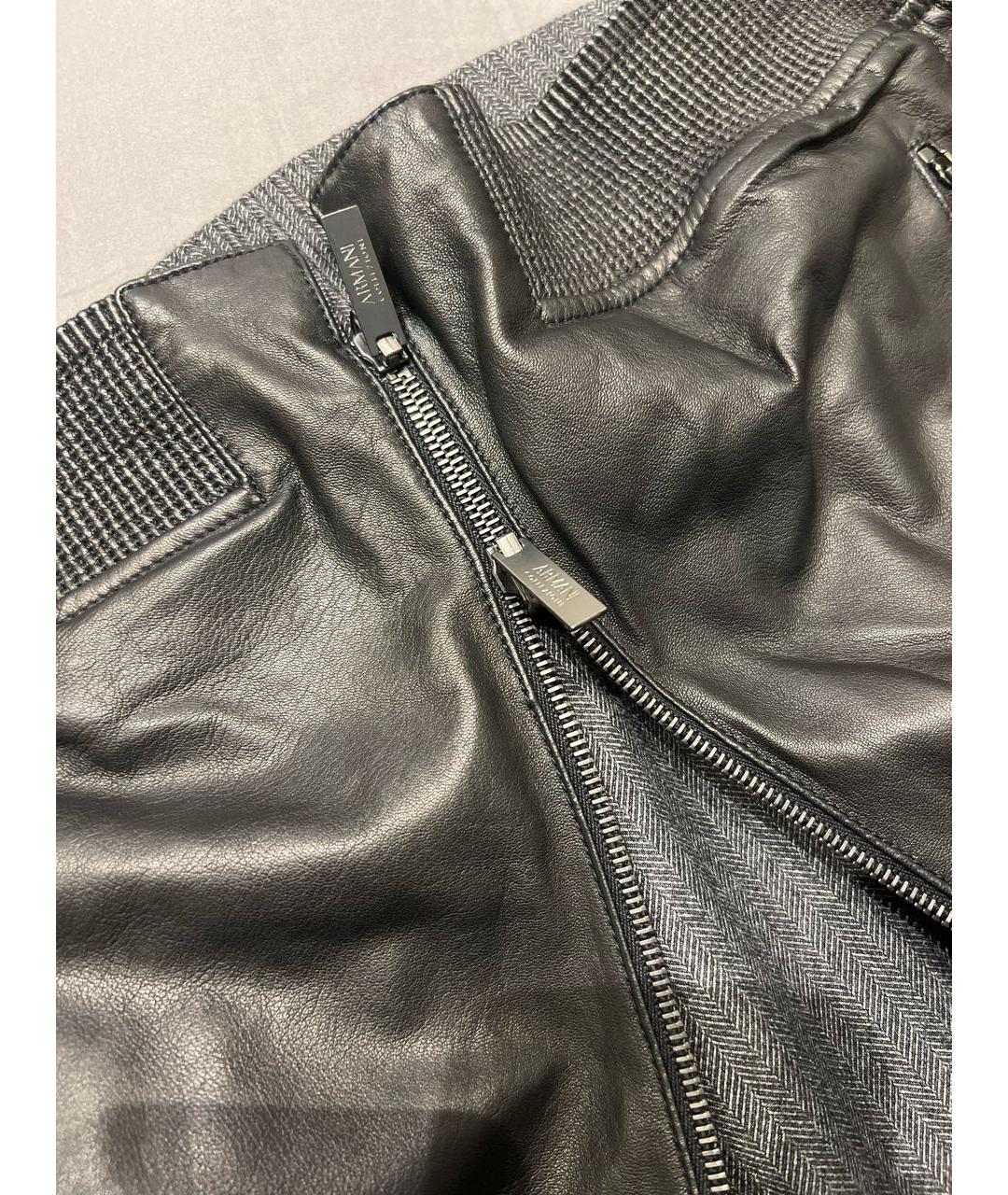 ARMANI COLLEZIONI Черная кожаная куртка, фото 4