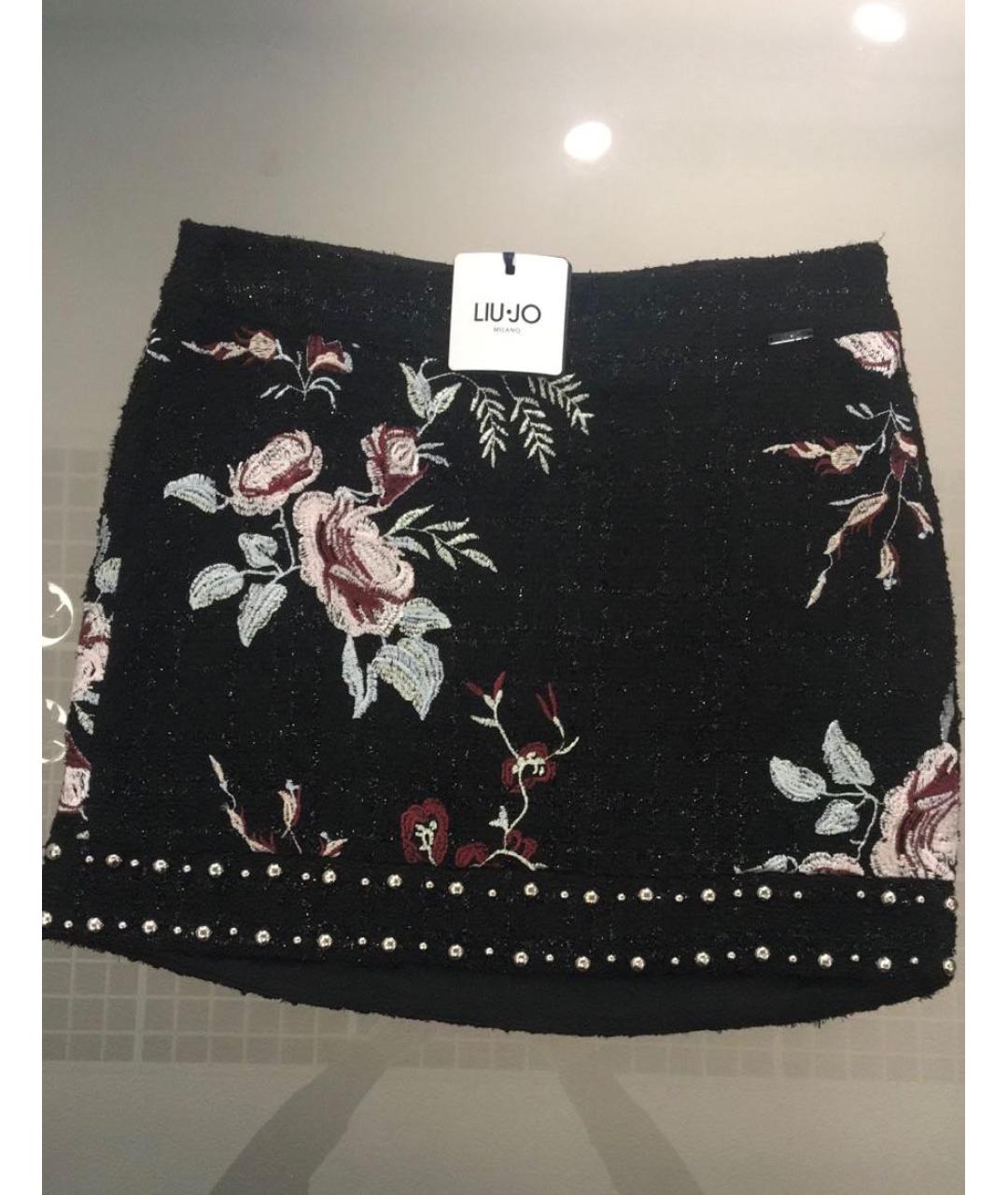 LIU JO Черная полиэстеровая юбка мини, фото 3