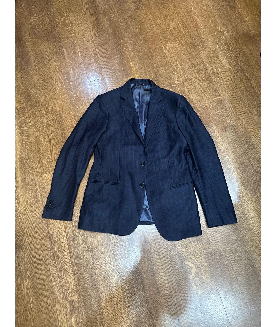 GIORGIO ARMANI Темно-синий шерстяной пиджак, фото 5